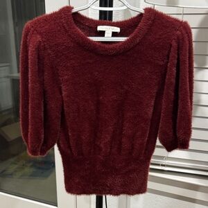Chelsea & Violet Rich Burgundy Fuzzy Sweater